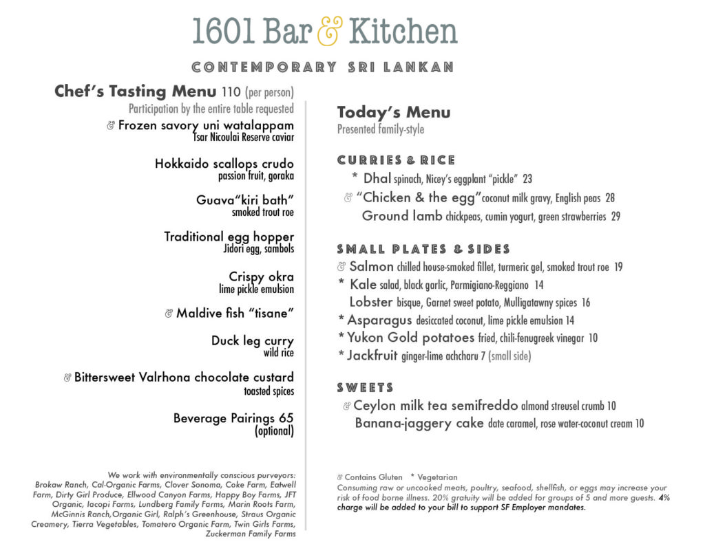 Dinner 1601 Bar Kitchen